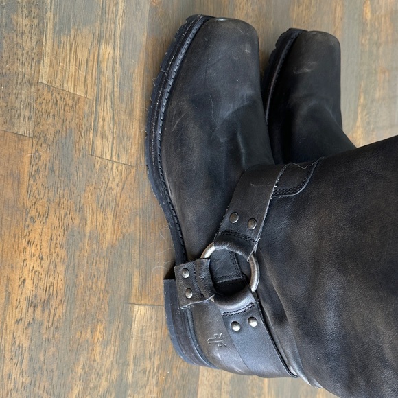 Frye Black Leather Combat Boots - Picture 3 of 7